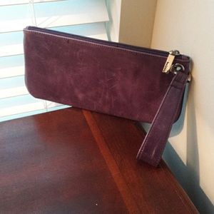 Hobo purple leather clutch